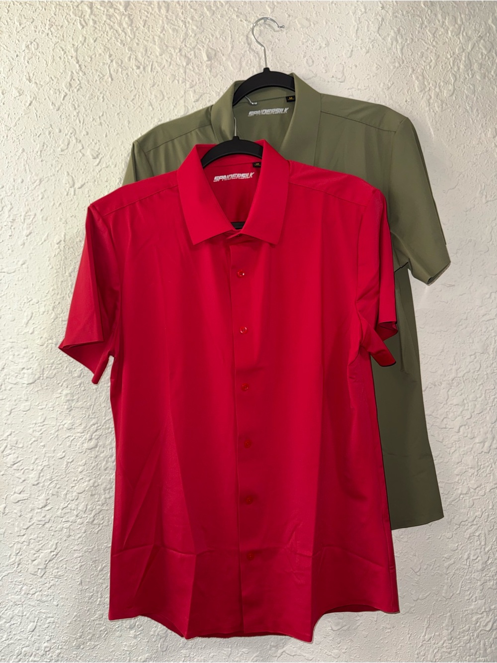 Men's Short-Sleeve Button-Up Shirt - Red